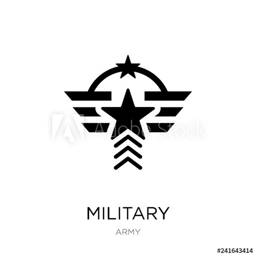 500x500 Military Icon Vector On White Background, Military Trendy Filled