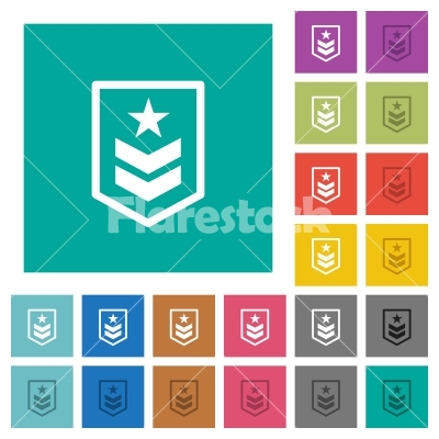 Military Rank Square Flat Multi Colored Icons 400x400 Military Rank Square Flat Multi Colored Icons