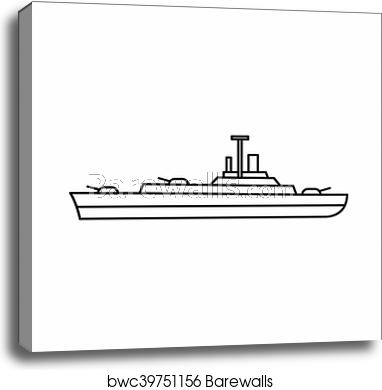 Military Navy Ship Icon, Outline Style, Canvas Print Barewalls 382x390 Military Navy Ship Icon, Outline Style, Canvas Print Barewalls