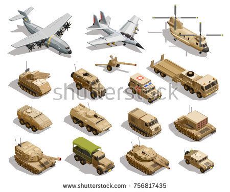 Stock Vector Army Transport Isometric Icons Collection With Cargo 450x376 Stock Vector Army Transport Isometric Icons Collection With Cargo