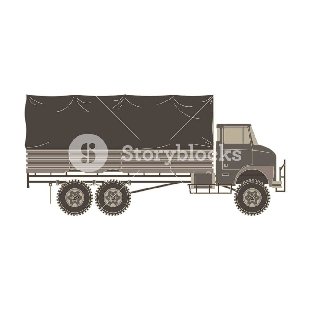 Truck Military Vintage Vector Flat Vehicle Icon Isolated Auto Big 1000x1000 Truck Military Vintage Vector Flat Vehicle Icon Isolated Auto Big