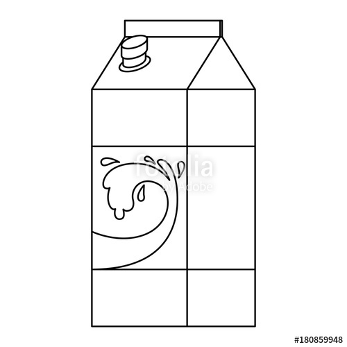 500x500 Milk Carton Icon In Monochrome Silhouette Stock Image And Royalty