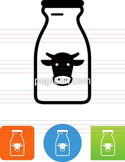 400x518 Milk Bottle With Cow Icon