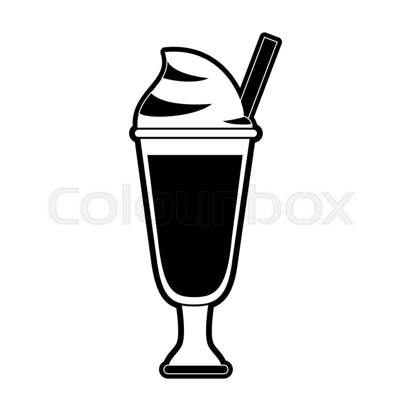 800x800 Milkshake In Glass Icon Image Vector Stock Vector Colourbox