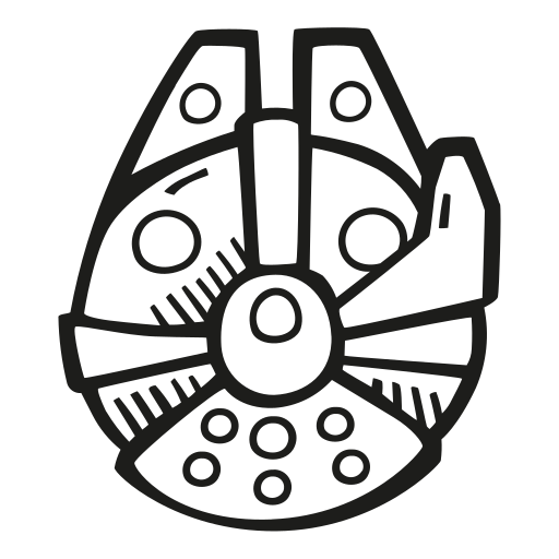 Millennium, Falcon Icon Free Of Space Hand Drawn Black Sticker 512x512 Millennium, Falcon Icon Free Of Space Hand Drawn Black Sticker