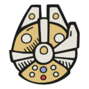 Millennium, Falcon Icon Free Of Space Hand Drawn Color 128x128 Millennium, Falcon Icon Free Of Space Hand Drawn Color