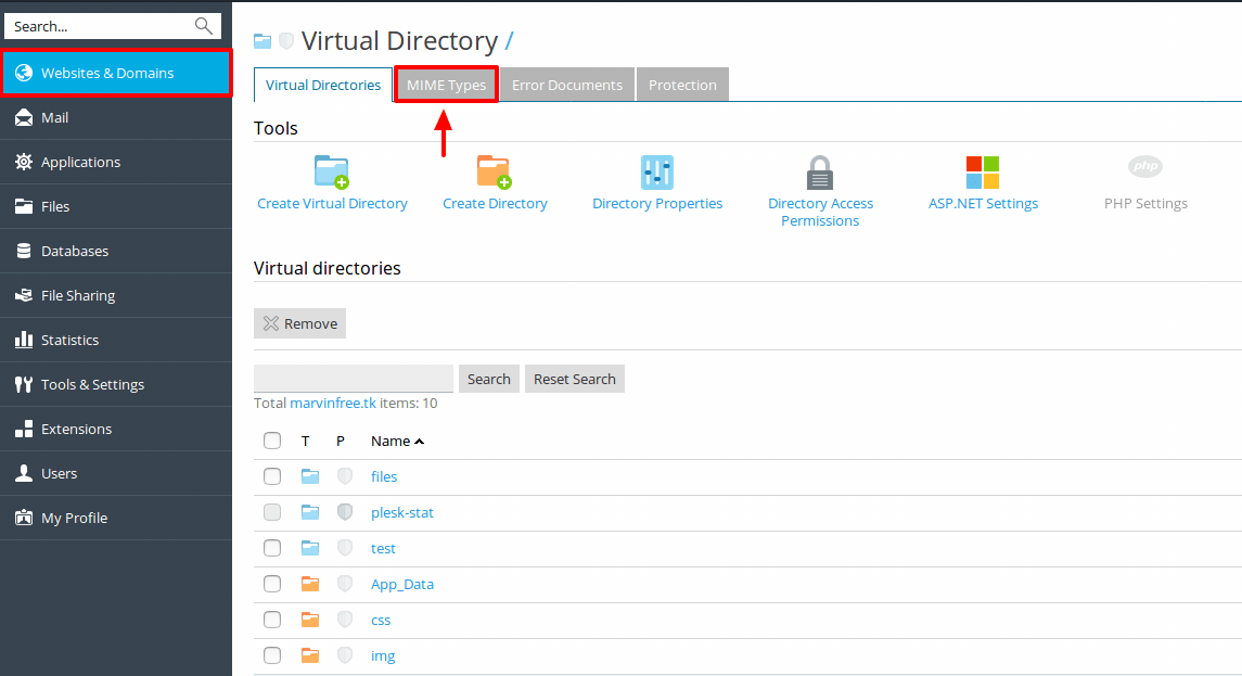 1145x623 How To Addeditremove Mime Types In Plesk