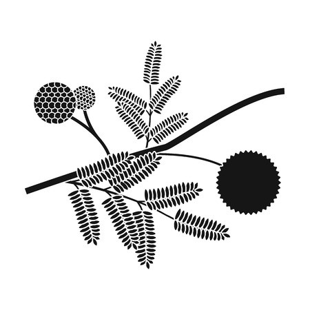 450x450 Yellow Mimosa Flower Icon In Black Style Isolated On White