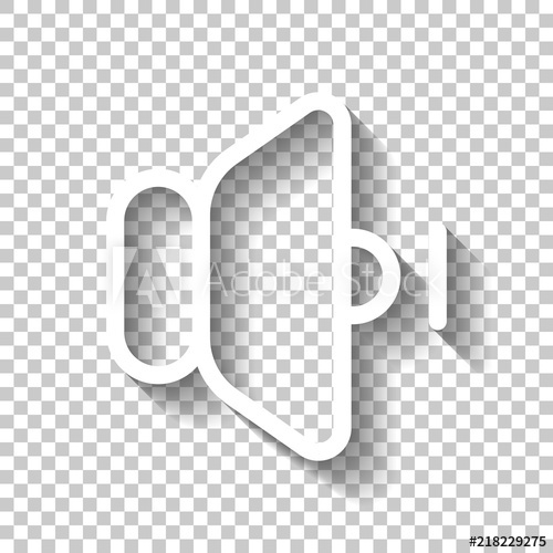 500x500 Volume Mn White Icon With Shadow On Transparent Backgroun