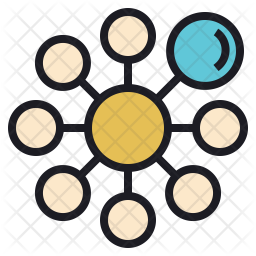 256x256 Mindmap Icon Of Colored Outline Style