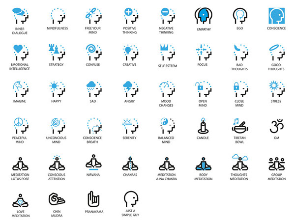 600x452 Meditation Icon Set On Pantone Canvas Gallery