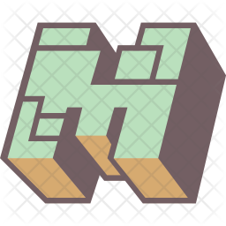 256x256 Minecraft Logo Icon Of Colored Outline Style