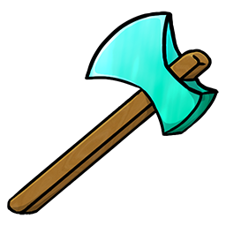 256x256 Diamond Axe Icon Download Minecraft Icons Iconspedia