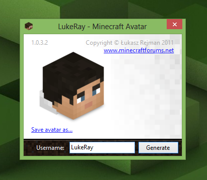 411x358 Minecraft Avatar Skin Generator
