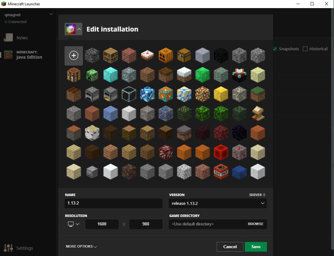 how to create the icon on a twitch launcher minecraft profile