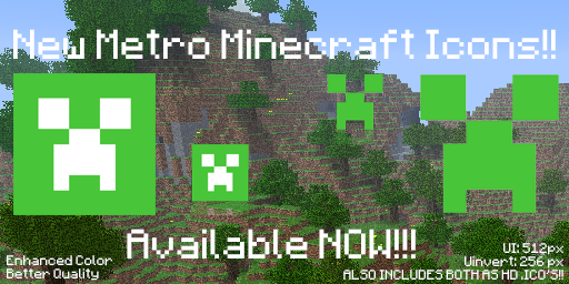 512x256 New Minecraft Metro Dock Icons