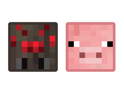 400x300 Minecraft Mob Badges