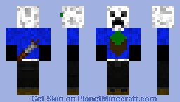 256x146 Creeper With Minecraft Icon And Sword On Back Minecraft Skin