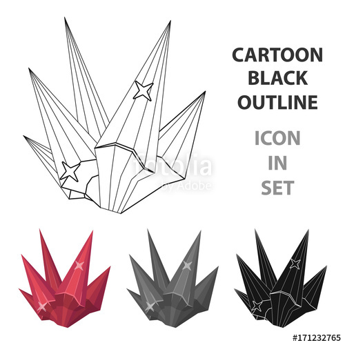 500x500 Red Natural Mineral Icon In Cartoon Style Isolated On White