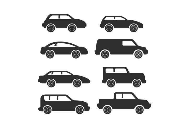 700x490 Simple Car Icon Silhouette Vectors