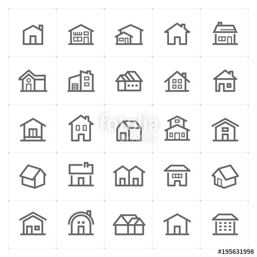 500x500 Mini Icon Set Home Icon Vector Illustration Stock Image