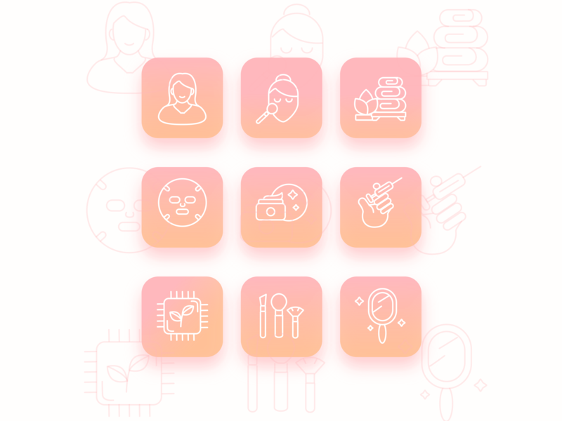 Cosmetology Mini Icons Pack 800x600 Cosmetology Mini Icons Pack