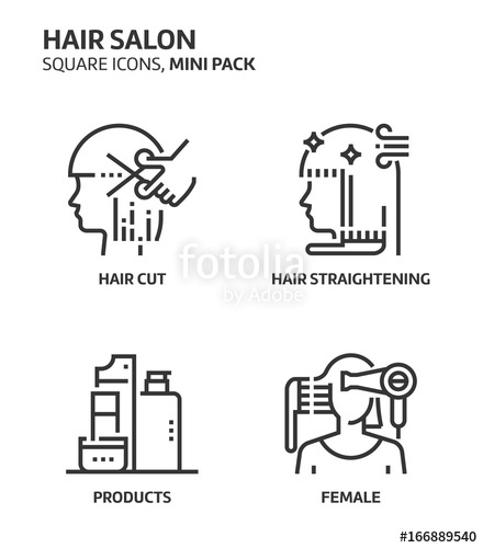Hairdresser, Square Mini Icon Set Stock Image And Royalty Free 440x500 Hairdresser, Square Mini Icon Set Stock Image And Royalty Free