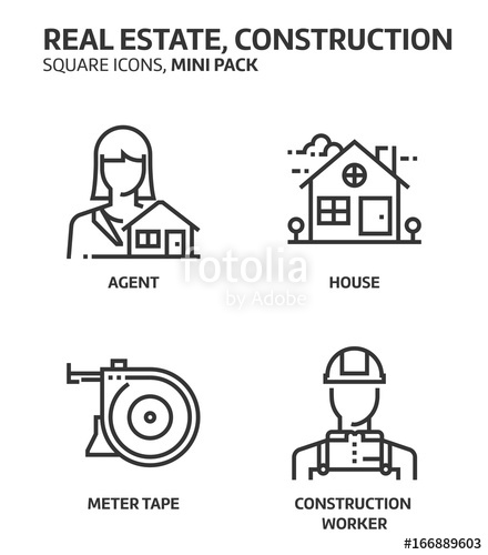 Real Estate, Square Mini Icon Set Stock Image And Royalty Free 440x500 Real Estate, Square Mini Icon Set Stock Image And Royalty Free