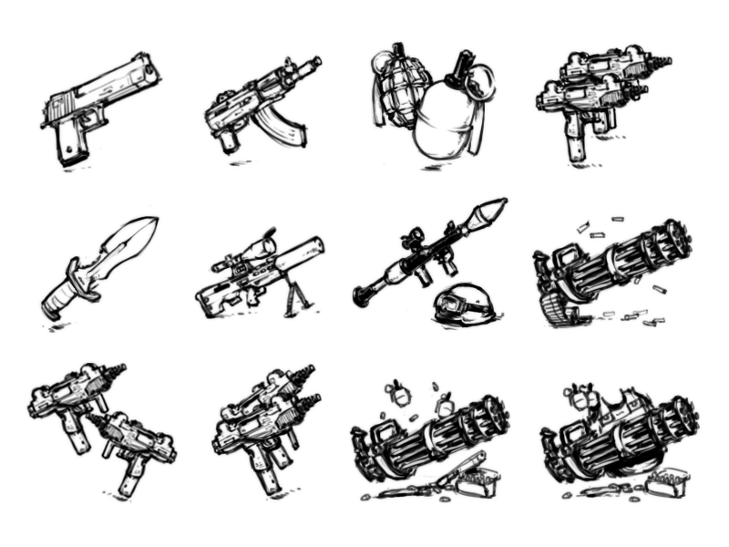 800x600 Weapon Sketches