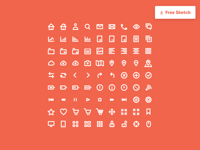 800x600 Minimal Icons Set Basic Sketch Freebie