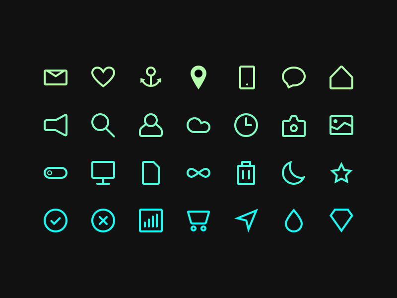 800x600 Minimal Icon Set Sketch Freebie
