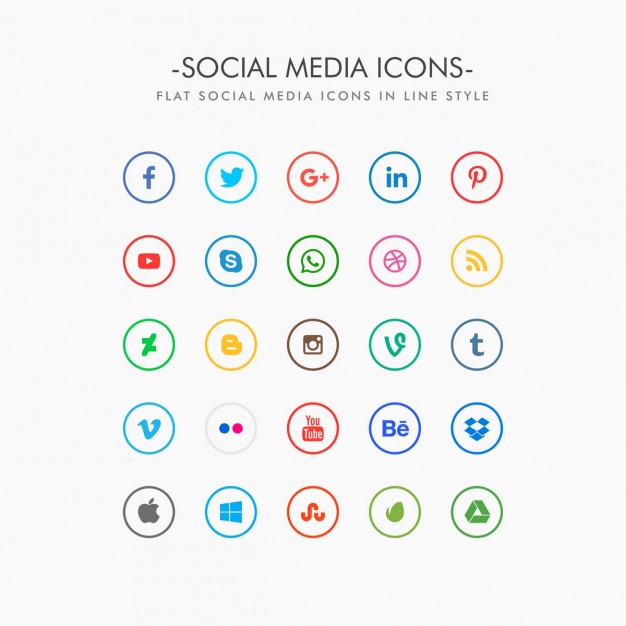 626x626 Minimal Social Media Icons Pack Vector Free Download