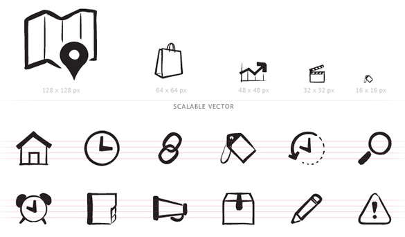 585x342 Minimalist Icon, Symbol Pictogram Sets