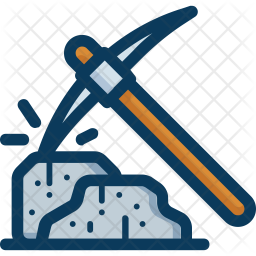 256x256 Mining Icon Of Colored Outline Style
