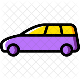 256x256 Minivan Icon Of Colored Outline Style
