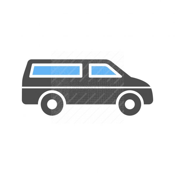 600x600 Minivan Blue Black Icon