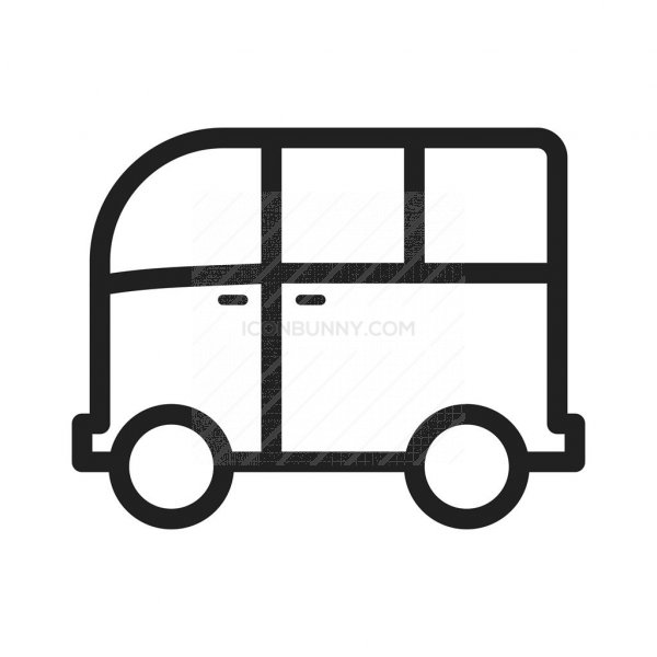 600x600 Minivan Line Icon