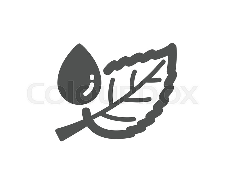 800x647 Mint Leaf With Water Drop Icon Nature Stock Vector Colourbox