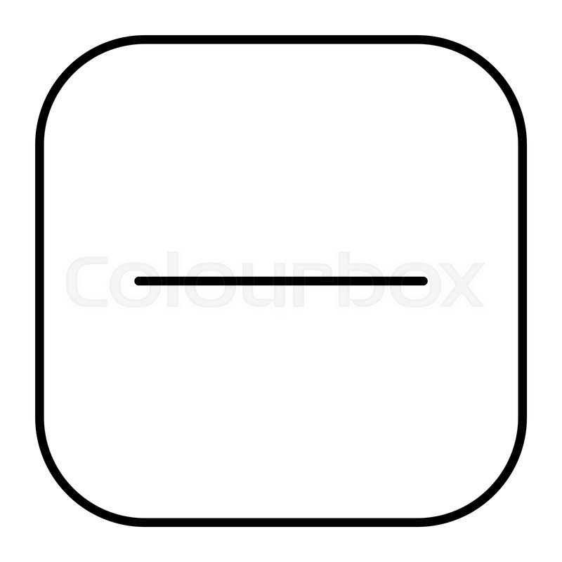 800x800 Minus Button Thin Line Icon Negative Stock Vector Colourbox