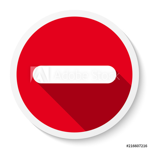 500x500 Minus Sign Icon, Button Flat Round Negative Symbol Sticker