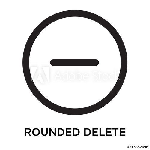 500x500 Rounded Delete Button With Minus Icon Vector Sign And Symbol