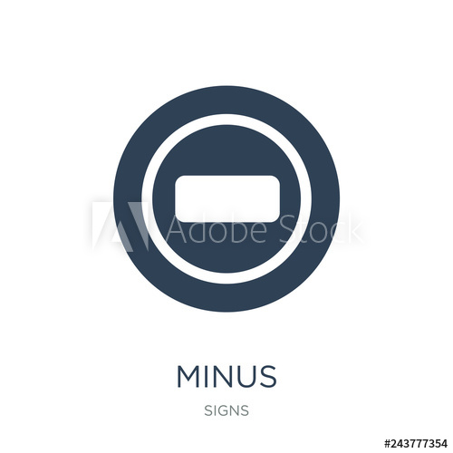 500x500 Minus Icon Vector On White Background, Minus Trendy Filled Icons