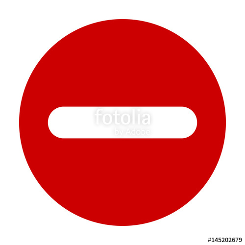 500x500 Flat Round Minus Sign Red Icon, Button Negative Symbol Isolated