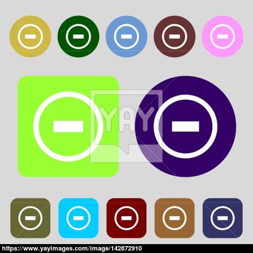 512x512 Minus Sign Icon Negative Symbol Zoom Out Colored Buttons