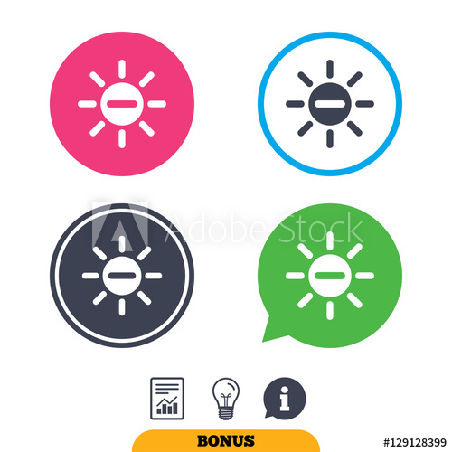 500x500 Sun Minus Sign Icon Heat Symbol Brightness Button Report