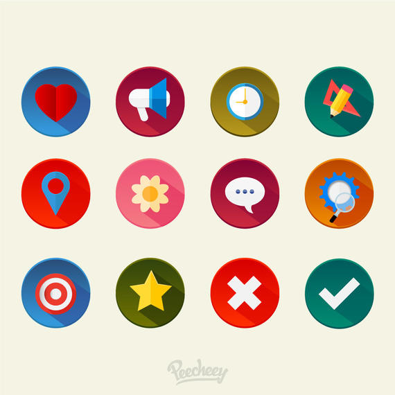 Colorful Minimal Miscellaneous Icon Set 570x570 Colorful Minimal Miscellaneous Icon Set