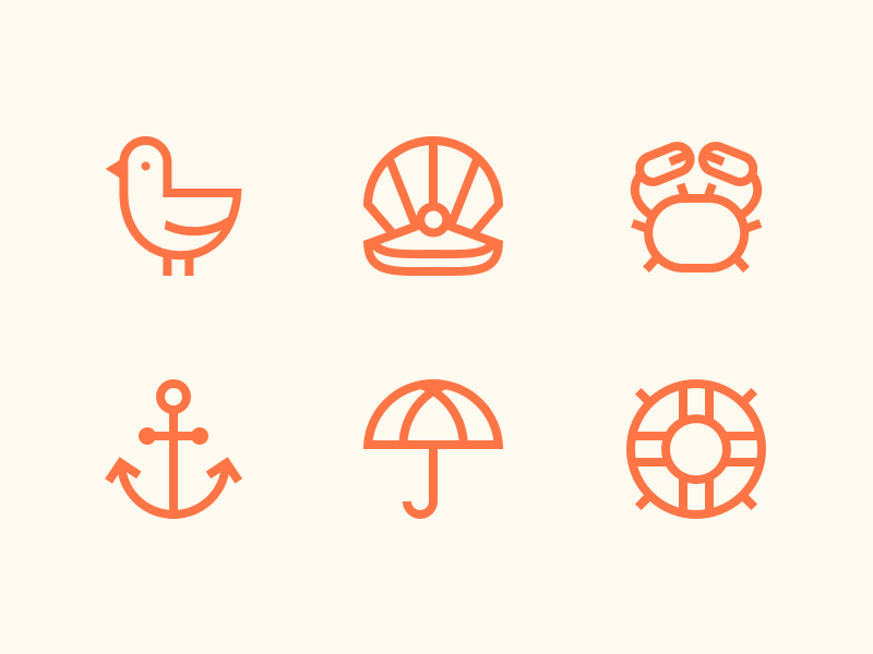 800x600 Seaside Icons Icon Icon Design, Icon Collection, Line Icon