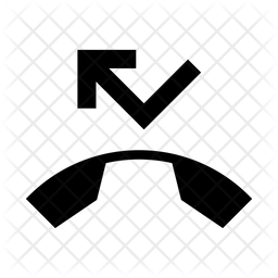 256x256 Missed Call Icon Of Glyph Style