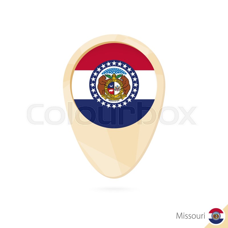 800x800 Map Pointer With Flag Of Missouri Stock Vector Colourbox