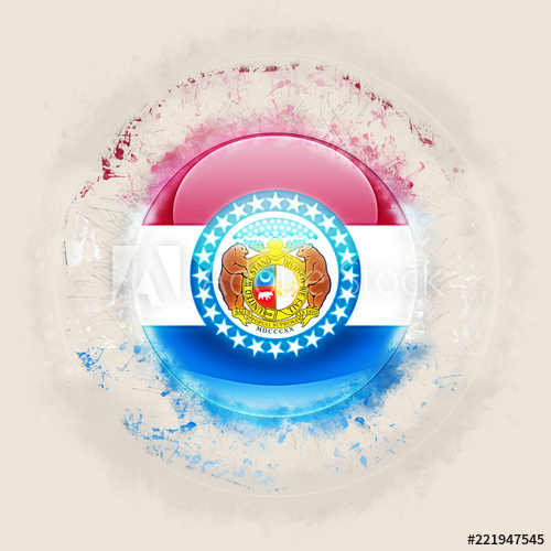 500x500 Missouri State Flag On A Round Grunge Icon United States Local